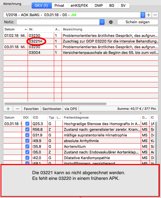 Abrechnungsfehler Vorschlag für Chronikerziffern (KV)  tomedoNutzerforum