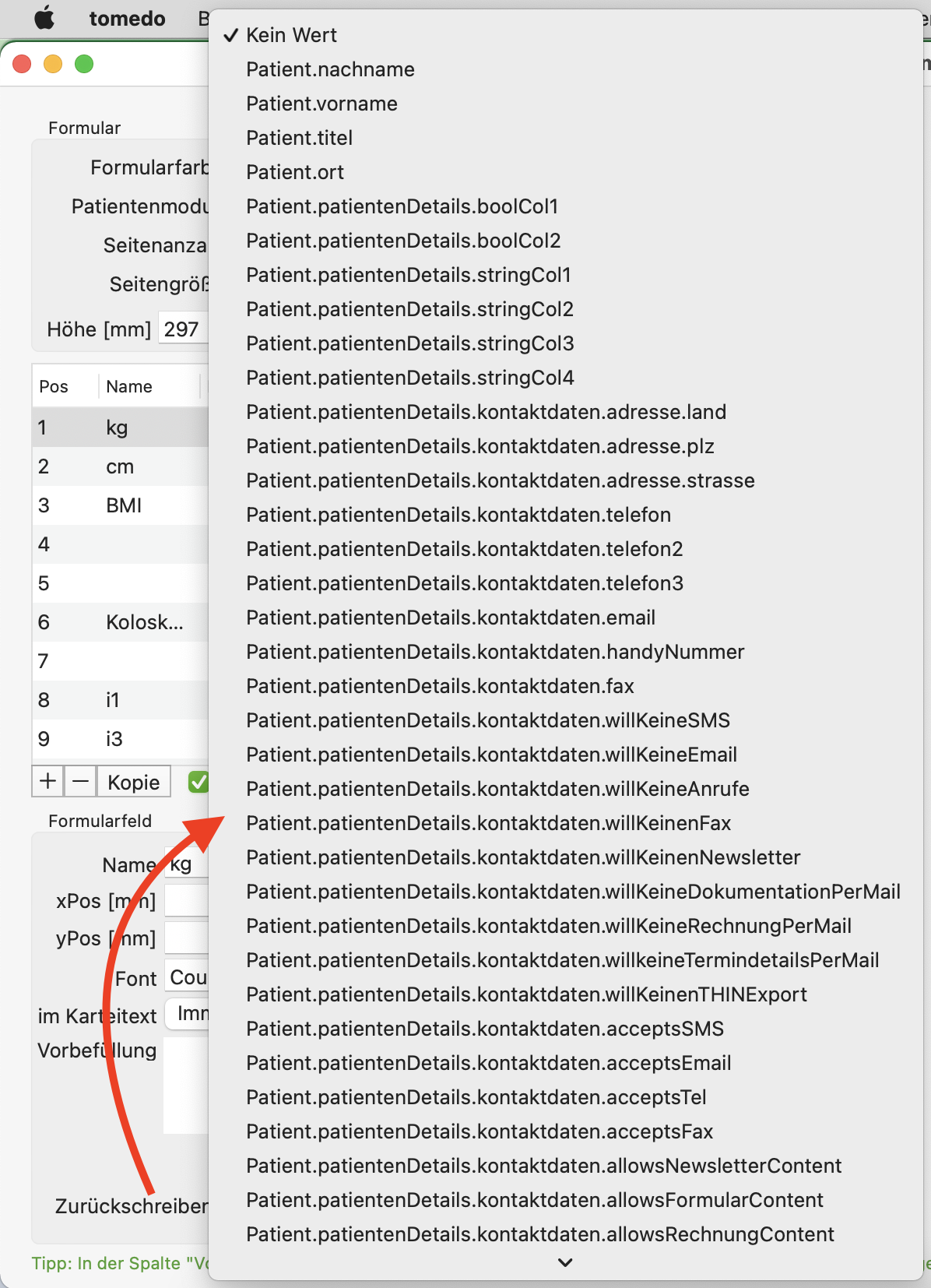 Rückschriebmöglichkeiten aus einem Customformular