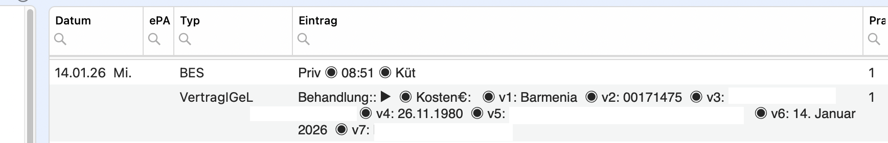 Karteiansicht