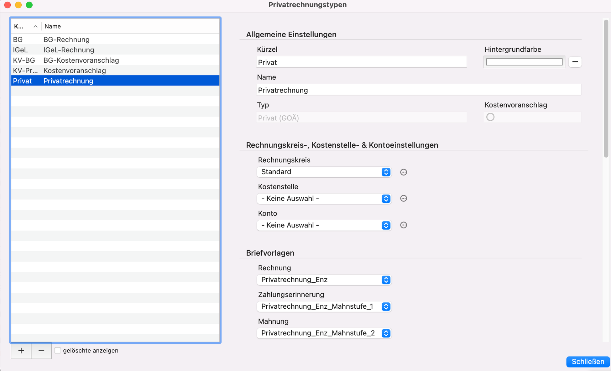 privatrechnungstyp