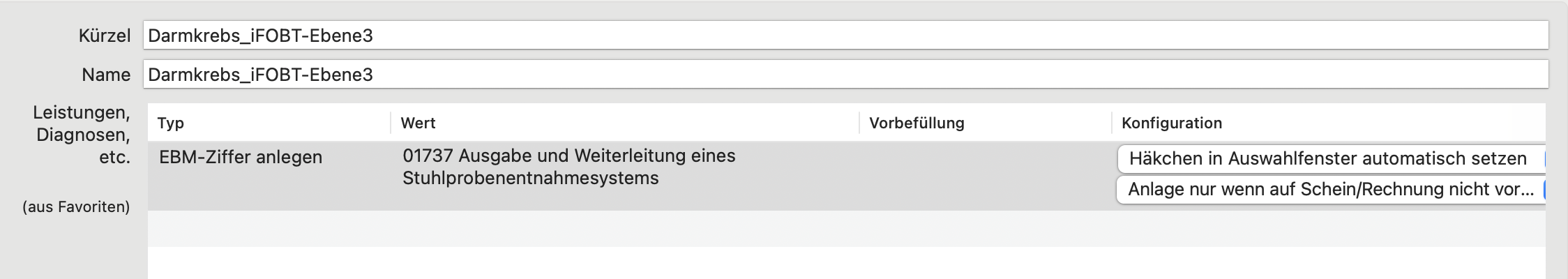 AK Auslöser Ebene 3 iFOBT Endstrecke