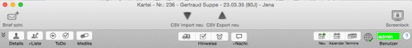 Die CSV-Symbole in der Symbolleiste